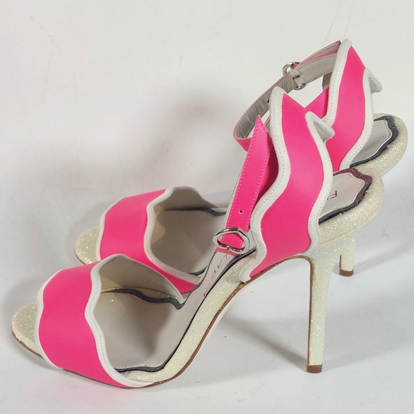 Francesca Bellavita hot pink & glitter leather stiletto sandals, EU40.5, NWT - Picture 8 of 17